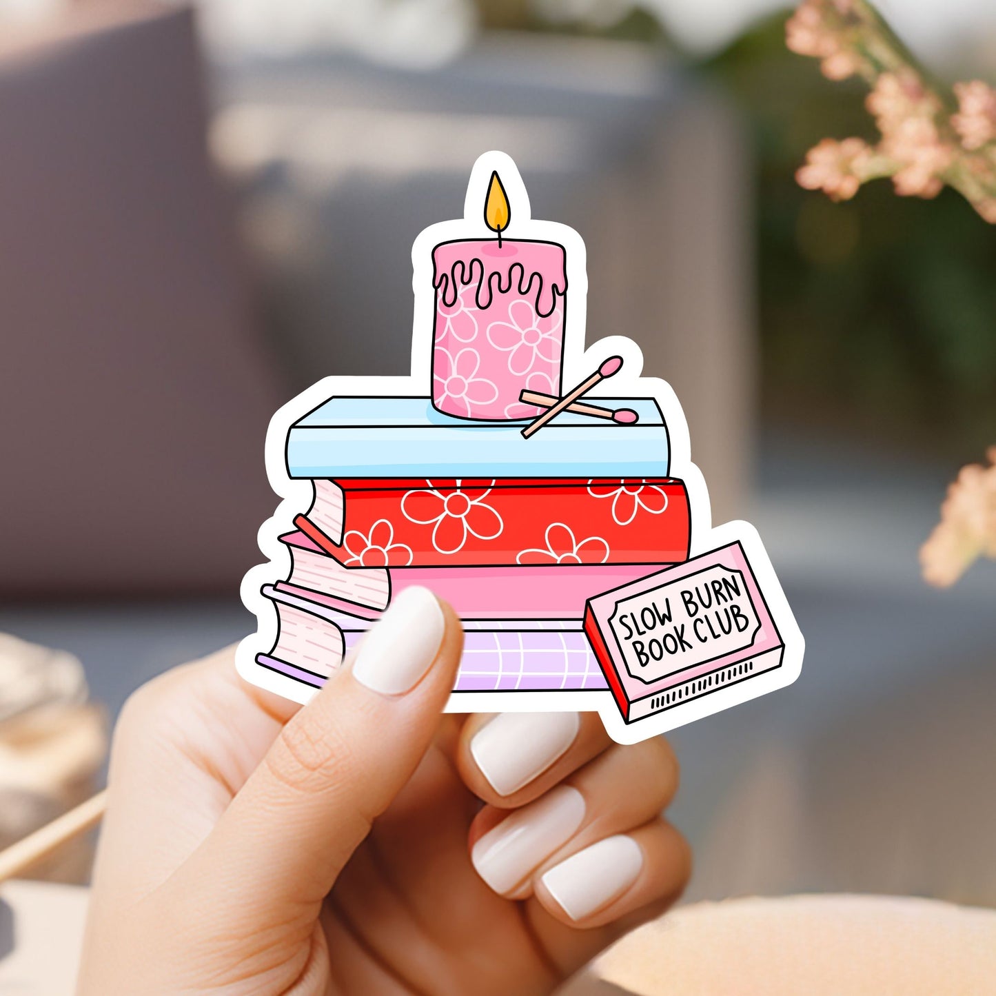 Slow Burn Bookstack Sticker