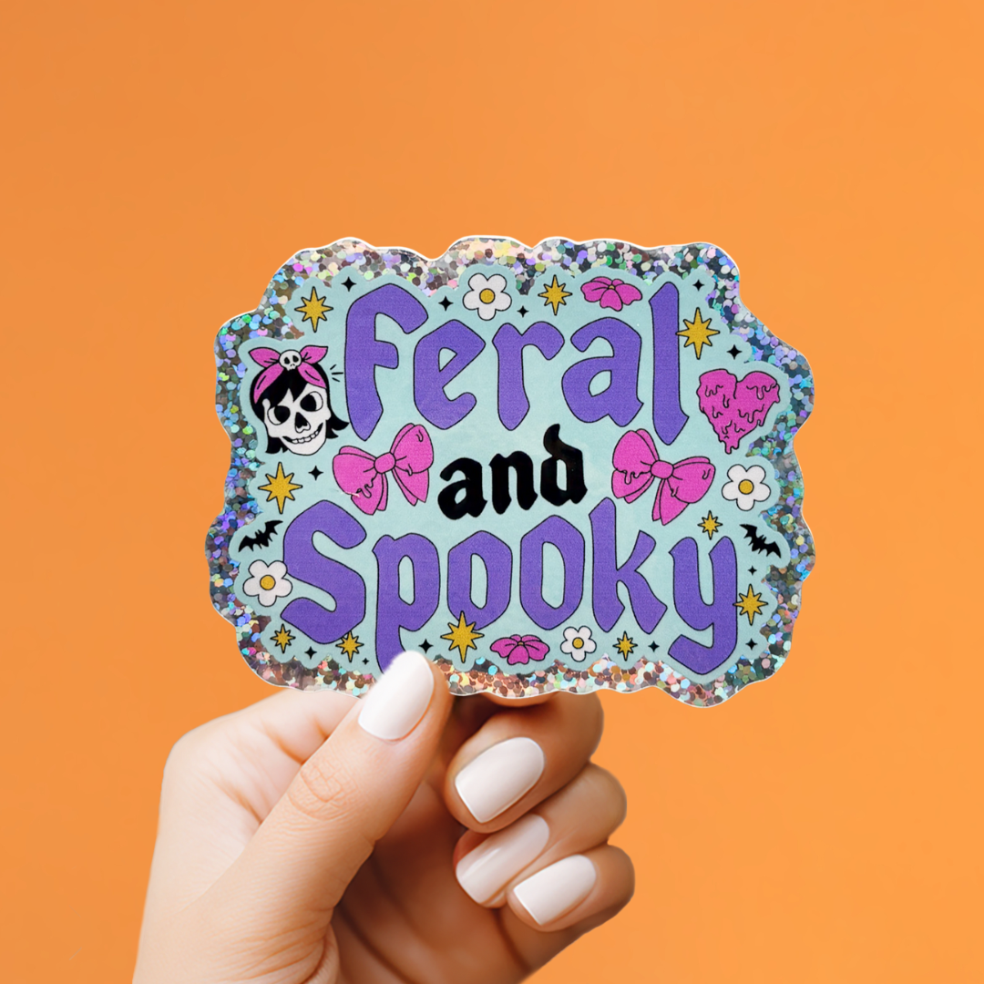 Feral and Spooky Holographic Sticker