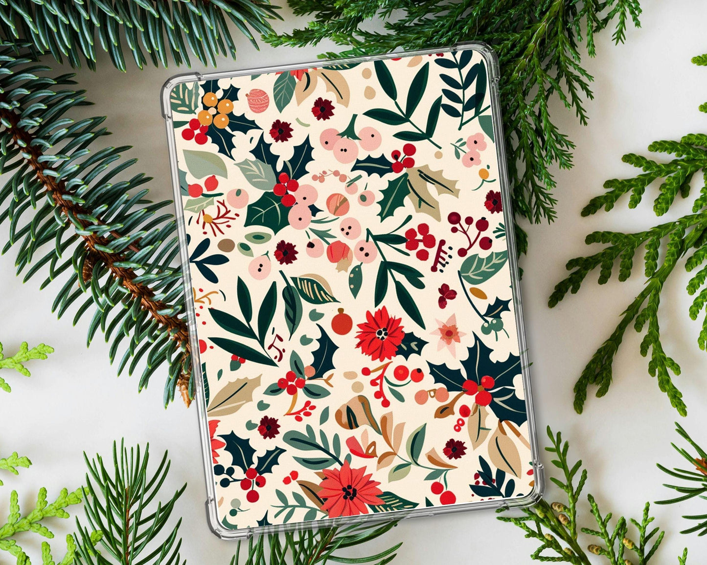 a floral ipad case sitting on top of a table