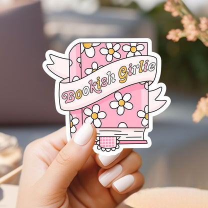 Bookish Girlie Flowers Sticker