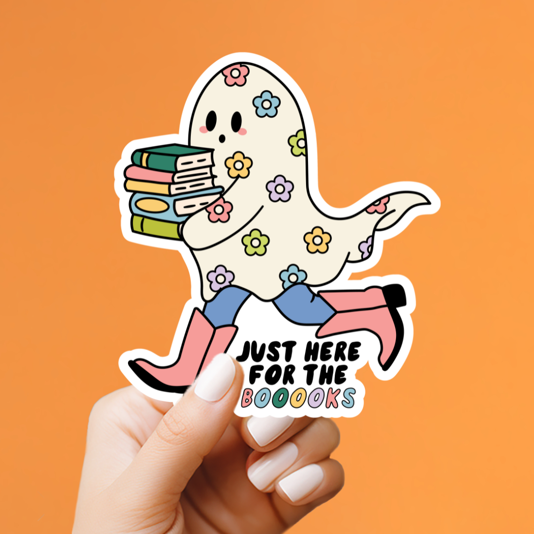 Just Here for the Boooks Sticker