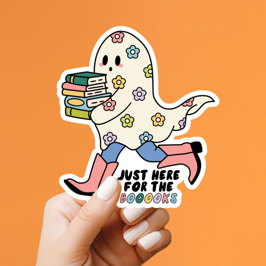 Just Here for the Boooks Sticker