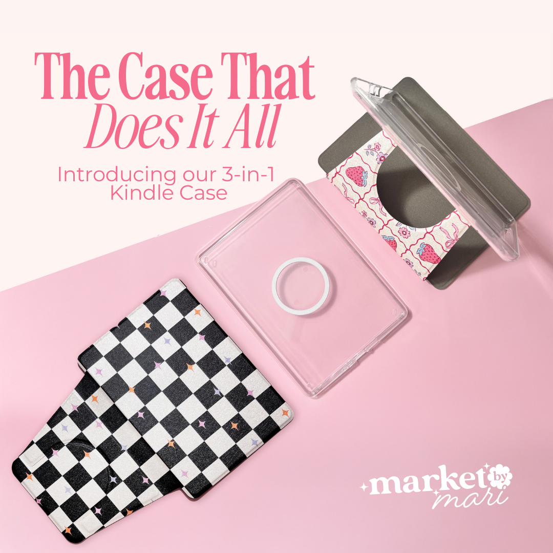 Removable Cover Retro Checkered Kindle  Case