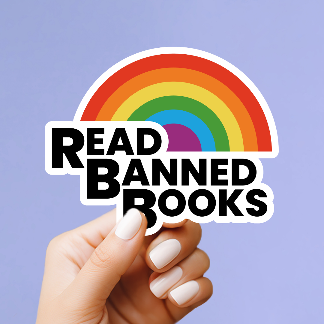 Read Banned Books Rainbow Sticker