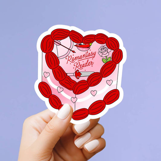 Romantasy Reader Cake Vinyl Sticker