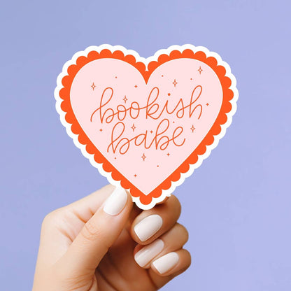 Bookish Babe Heart Vinyl Sticker