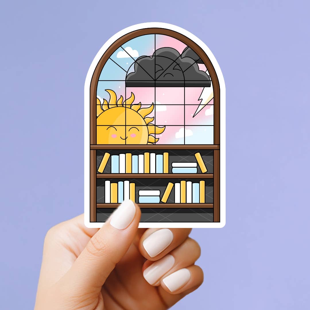 Grumpy x Sunshine Bookshelf Vinyl Sticker