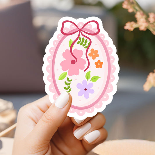 Coquette Flowers Frame Sticker