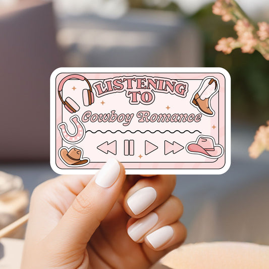 Listening to Cowboy Romance Player Sticker