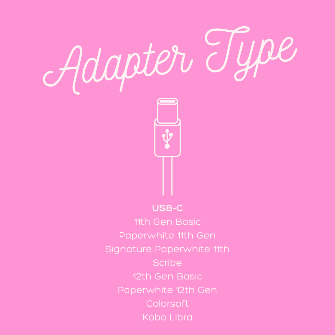 a pink background with the words adapter type on it