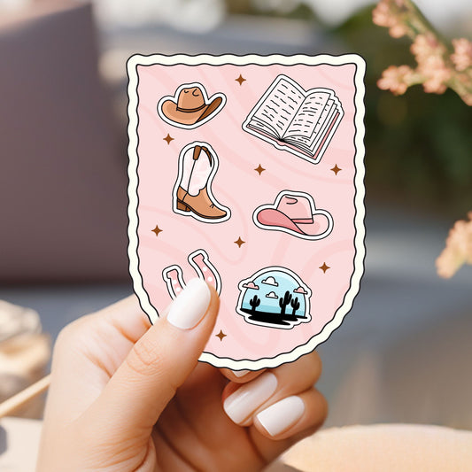 Cowboy Romance Arch Frame Sticker