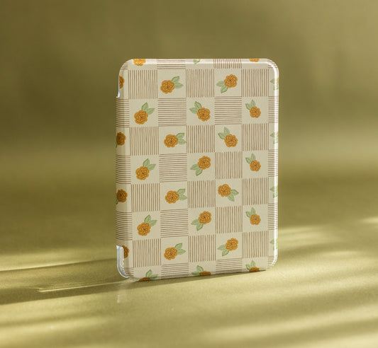 Checkered Blooms Kindle Case