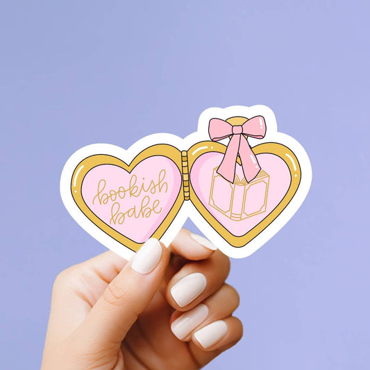 Bookish Babe Locket Vinyl Sticker