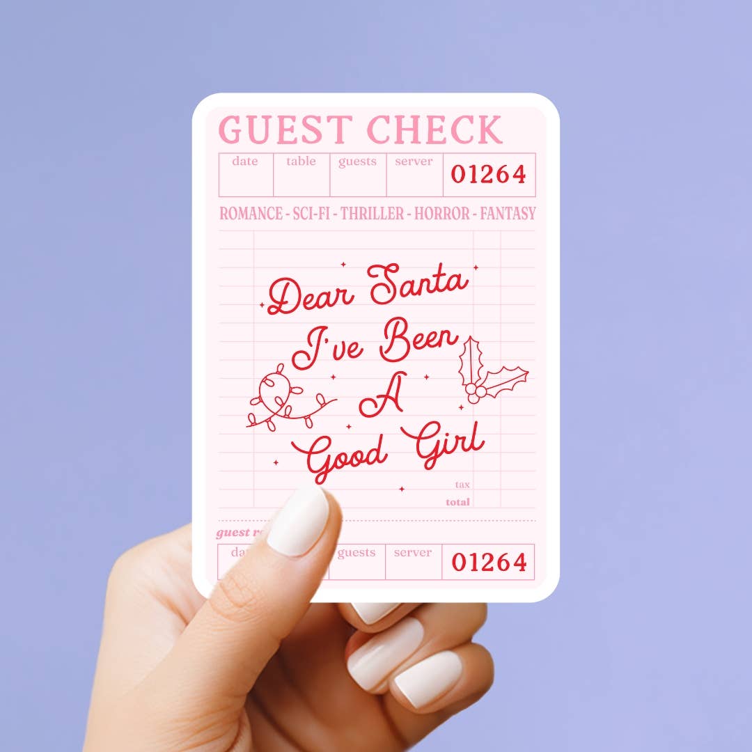 Dear Santa, Guest Check Vinyl Sticker