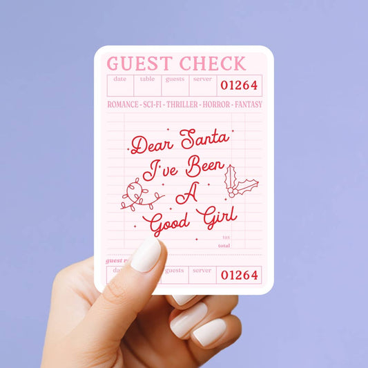 Dear Santa, Guest Check Vinyl Sticker