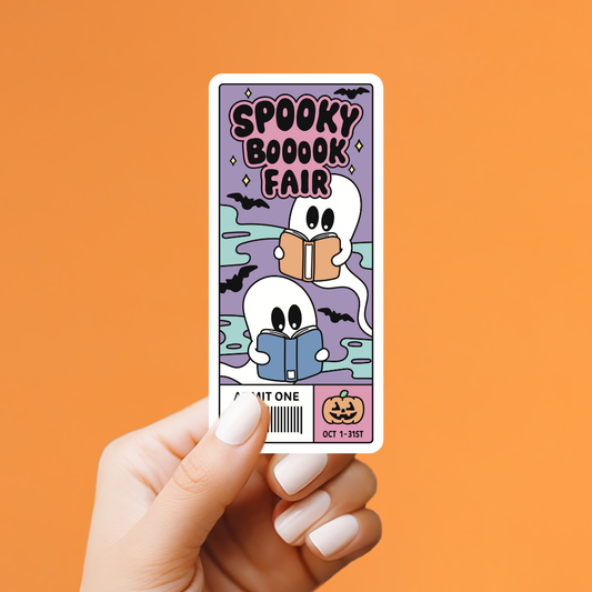 Spooooky Book Fair Ticket Sticker