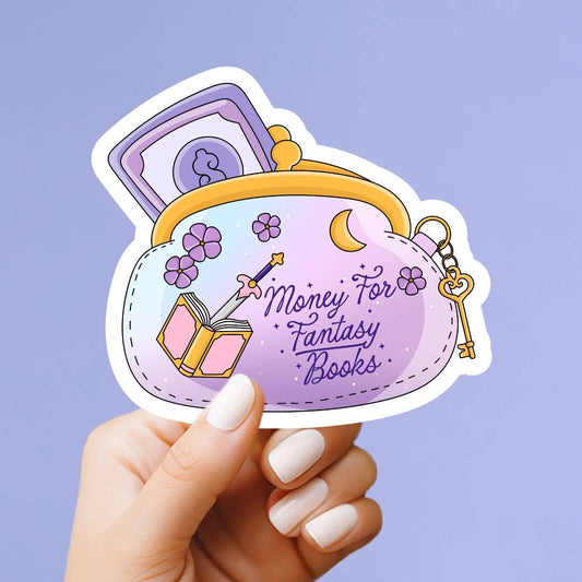 Money for Fantasy Books Vinyl Sticker