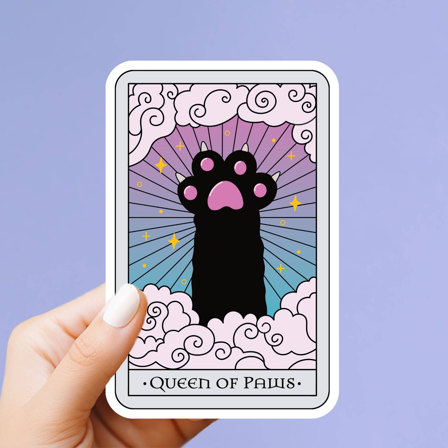 Queen of Paws Tarot Sticker