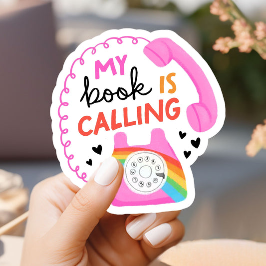 My Book is Calling Sticker