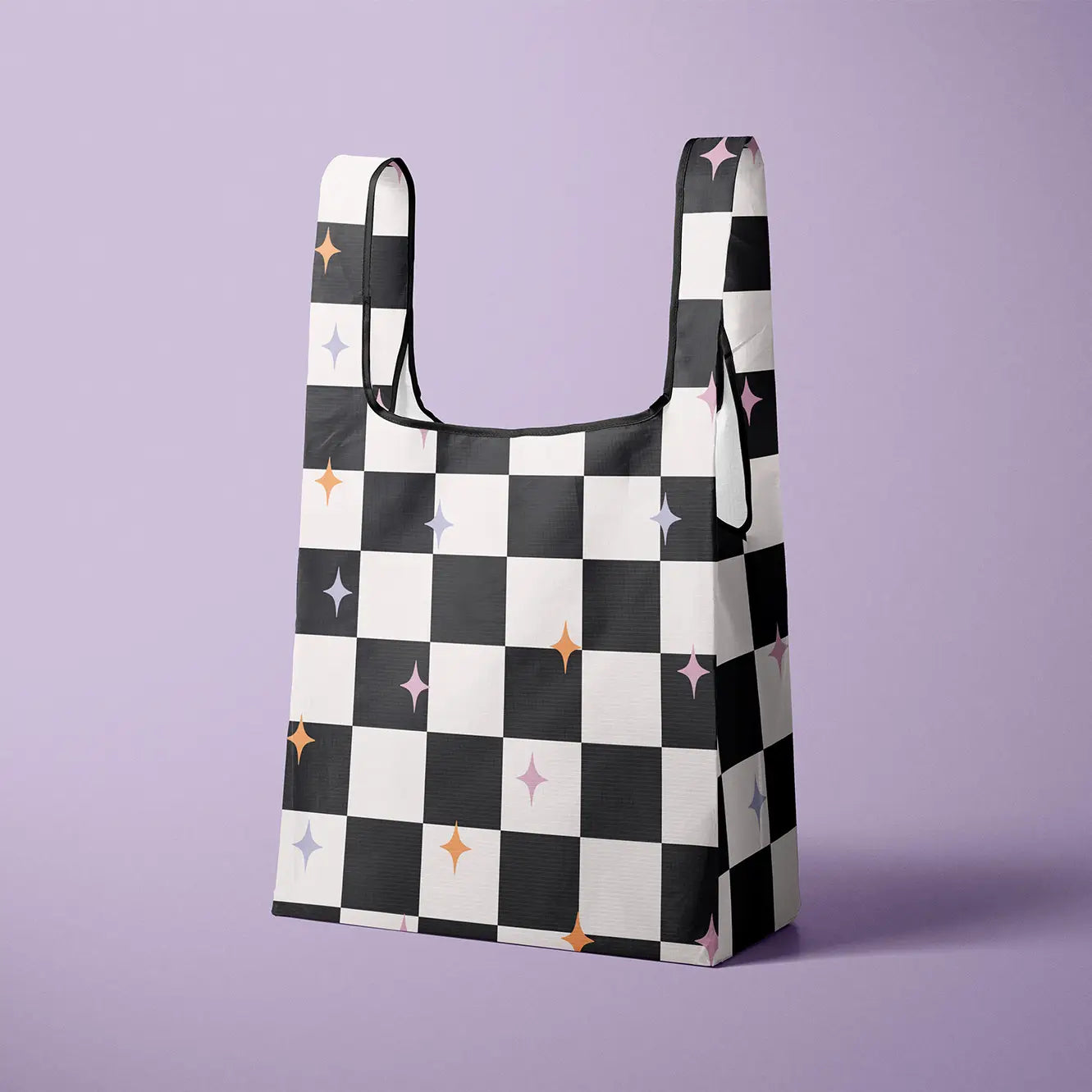 Checkered Foldable Tote Bag