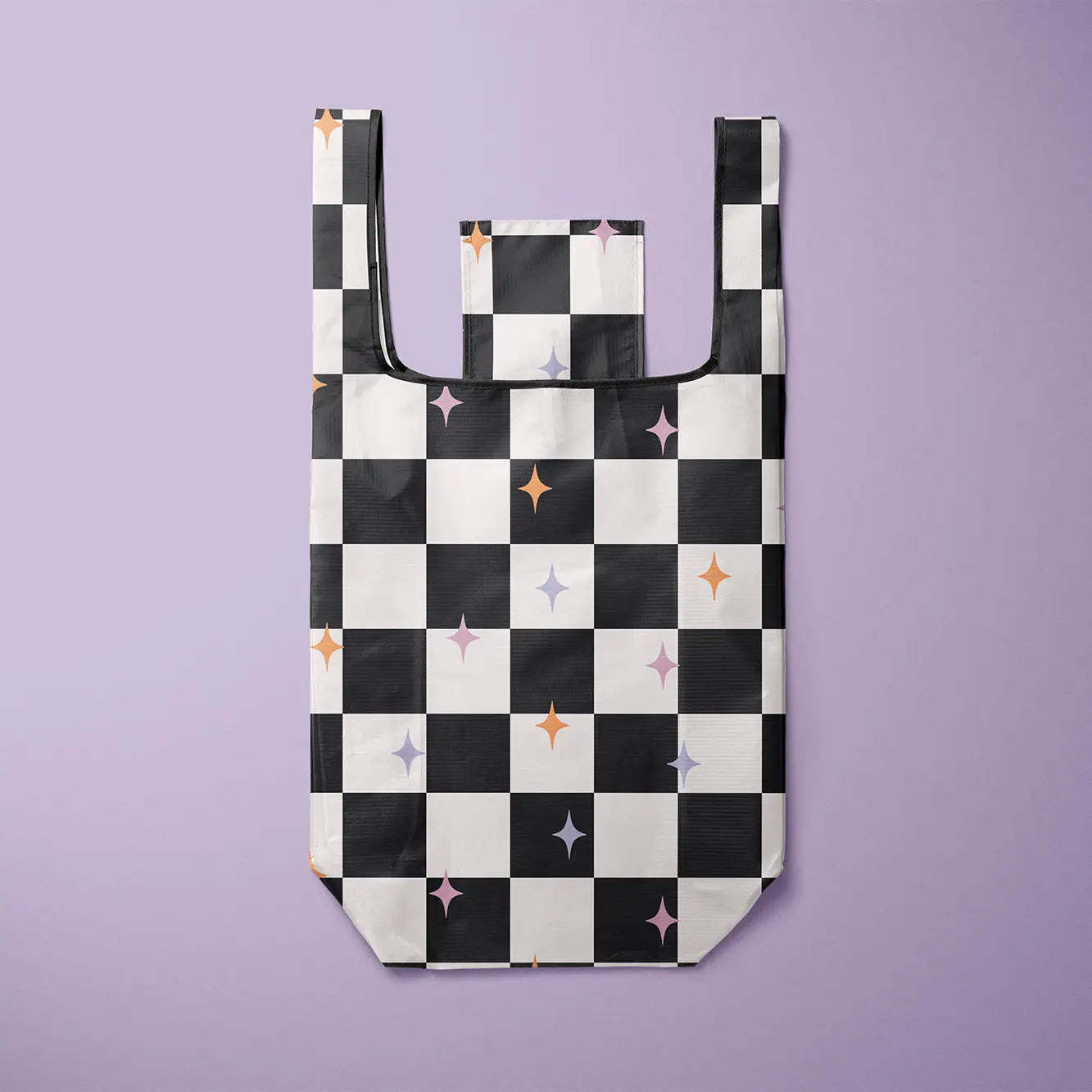 Checkered Foldable Tote Bag