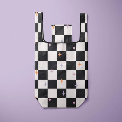 Checkered Foldable Tote Bag