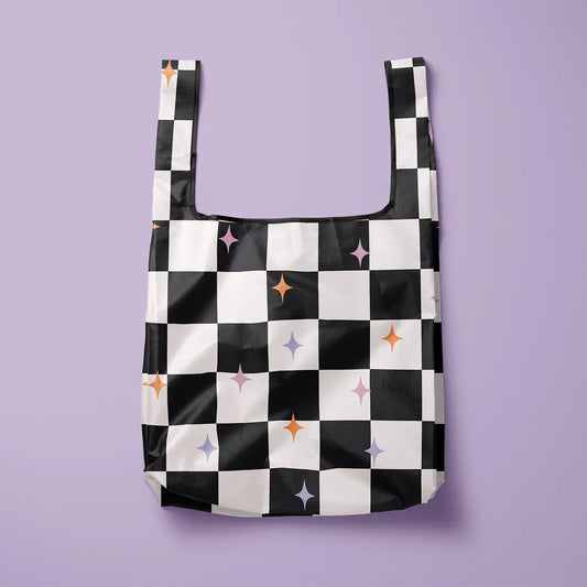 Checkered Foldable Tote Bag