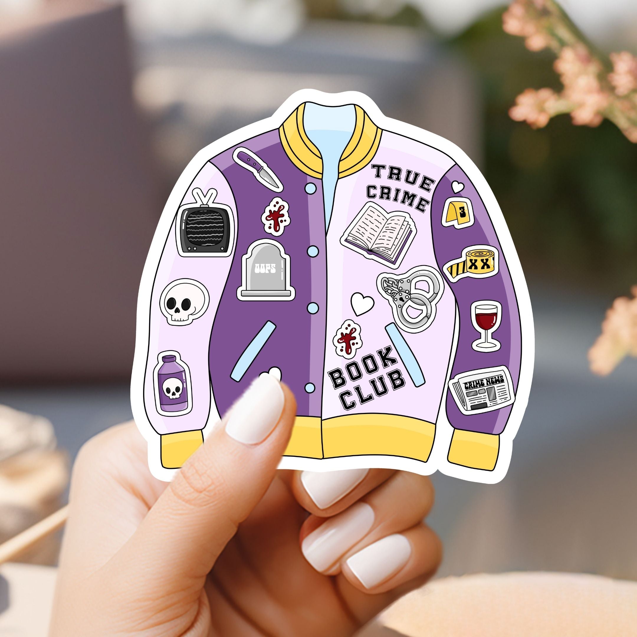True Crime Book Club Jacket Sticker
