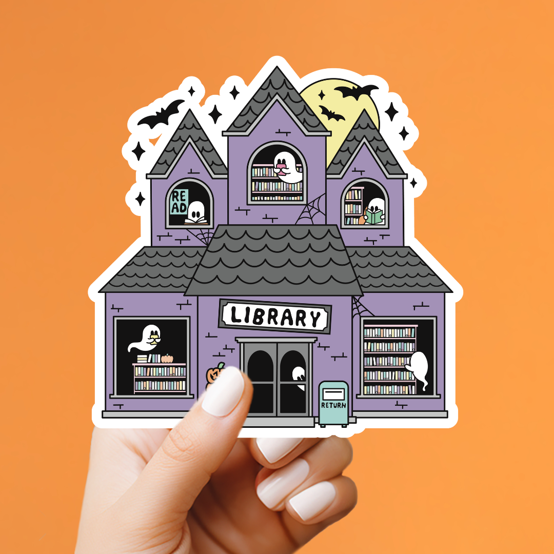 Haunted Library Sticker