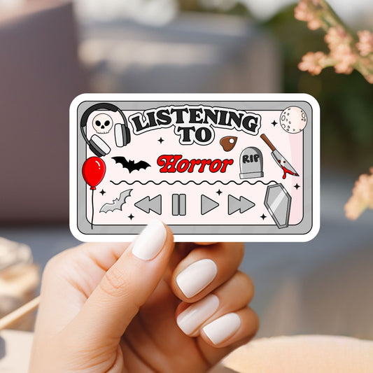 Listening to Horror Player Sticker