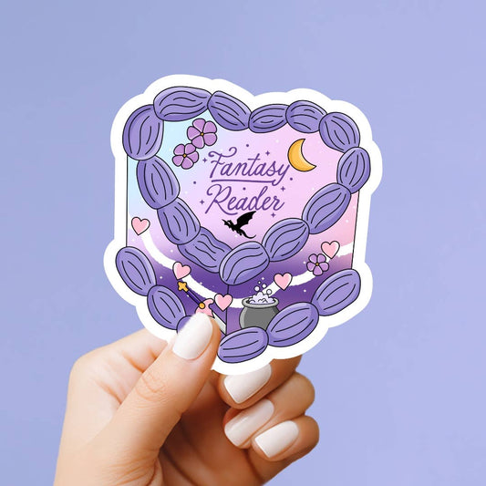 Fantasy Reader Cake Vinyl Sticker
