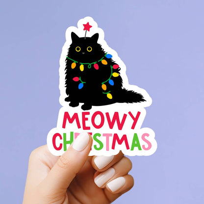 Meowy Christmas Vinyl Sticker