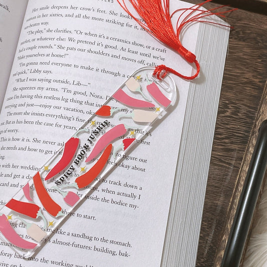 Handmade Acrylic Bookmark for Spicy Bookworms