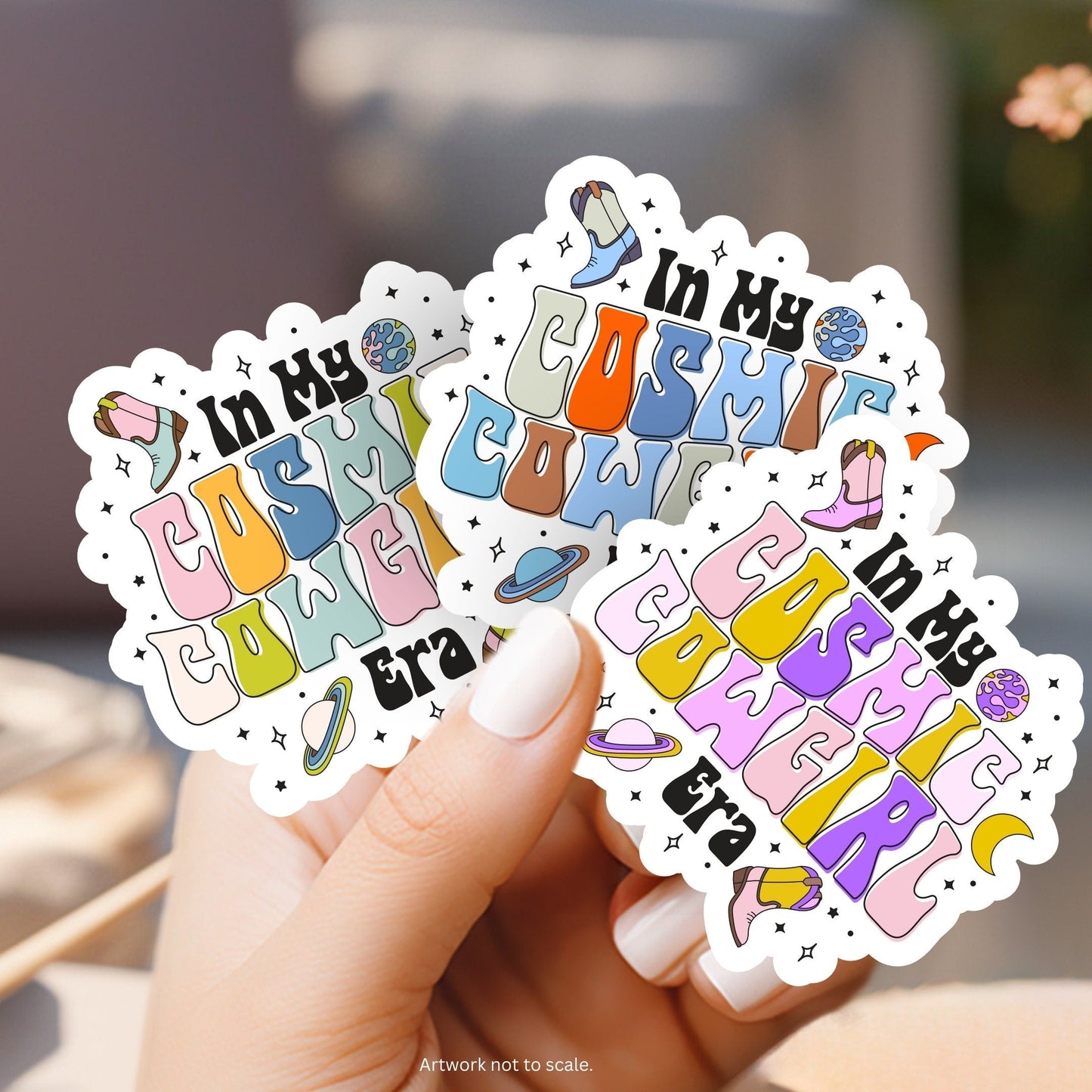 a person holding up two stickers that say i&#39;m my happy birthday