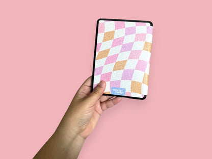 Pastel Checkered Grid Paperwhite Kindle Case